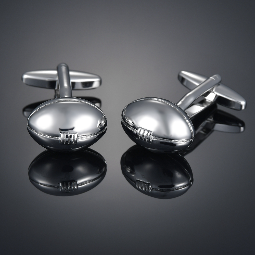 时尚金色银色橄榄球袖钉 法式长袖衬衫袖钉 衬衣配饰Cufflink