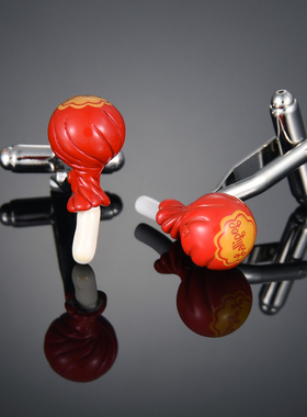 盒装红色棒棒糖袖钉 法式长袖衬衫袖钉 衬衣配饰Cufflinks