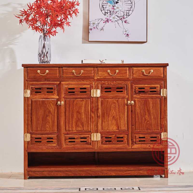 红木家具刺猬紫檀新中式风储物柜
