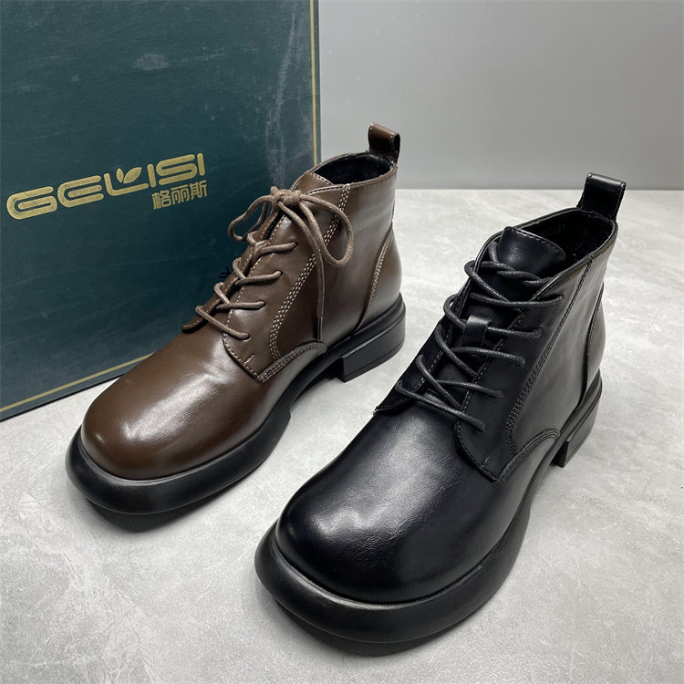 撤柜断码处理软皮低跟短靴女秋冬新款圆头马丁靴女士加绒靴子36码,女鞋,马丁靴,淘宝优惠券,粉丝福利购,淘宝优惠卷