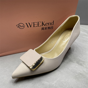 细高跟7cm女鞋春夏款尖头法式软皮气质小皮鞋通勤职业女单鞋39码