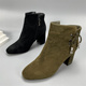 35码 高跟真皮短靴女2025新款 粗跟瘦瘦靴时装 靴34 秋季 羊猄绒女鞋