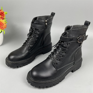 加绒短靴39码 厚底炸街小短靴女靴秋冬季 处理马丁靴女2025新款 断码