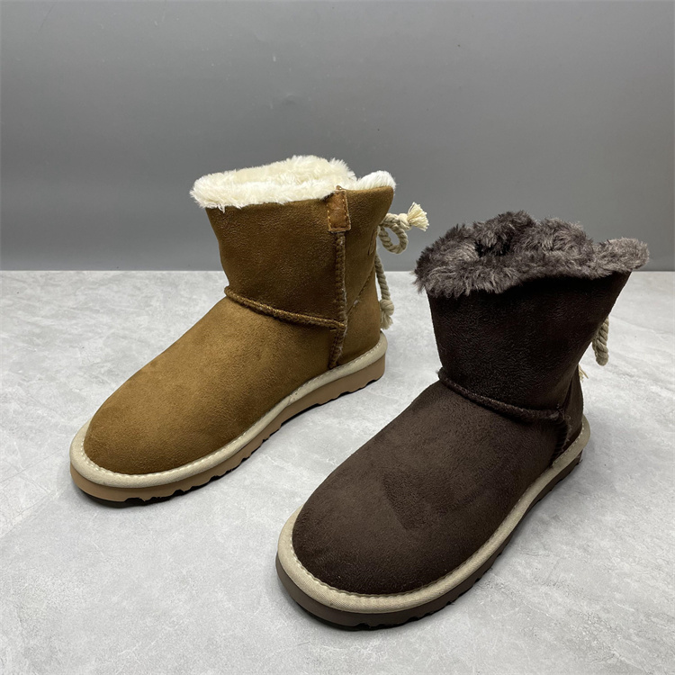 撤柜清仓特价真皮雪地靴女冬季新款加绒加厚户外厚底羊毛保暖棉鞋