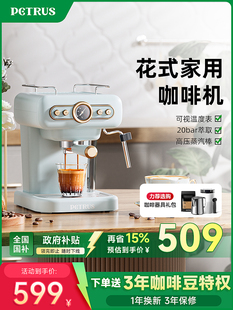 【国补15%】Petrus/柏翠PE3322覆古意式咖啡机家用小型半自动浓缩