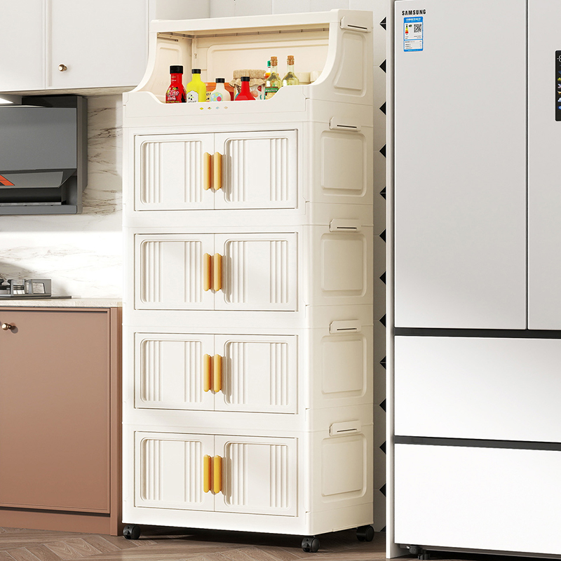 免安装家用收纳柜子阳台收纳柜加厚宝宝衣柜厨房多层可折叠置物架