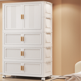 免安装 宝宝衣柜收纳柜子置物柜家用靠墙储物柜零食整理箱儿童衣橱