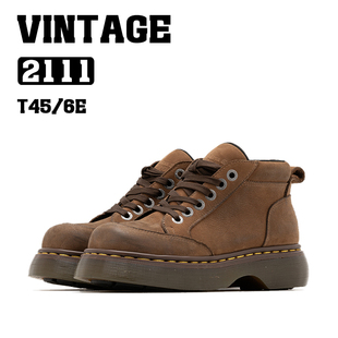 2111厚底6孔美式 古着系列新款 复古磨砂皮短筒马丁靴 VTG BOSITU