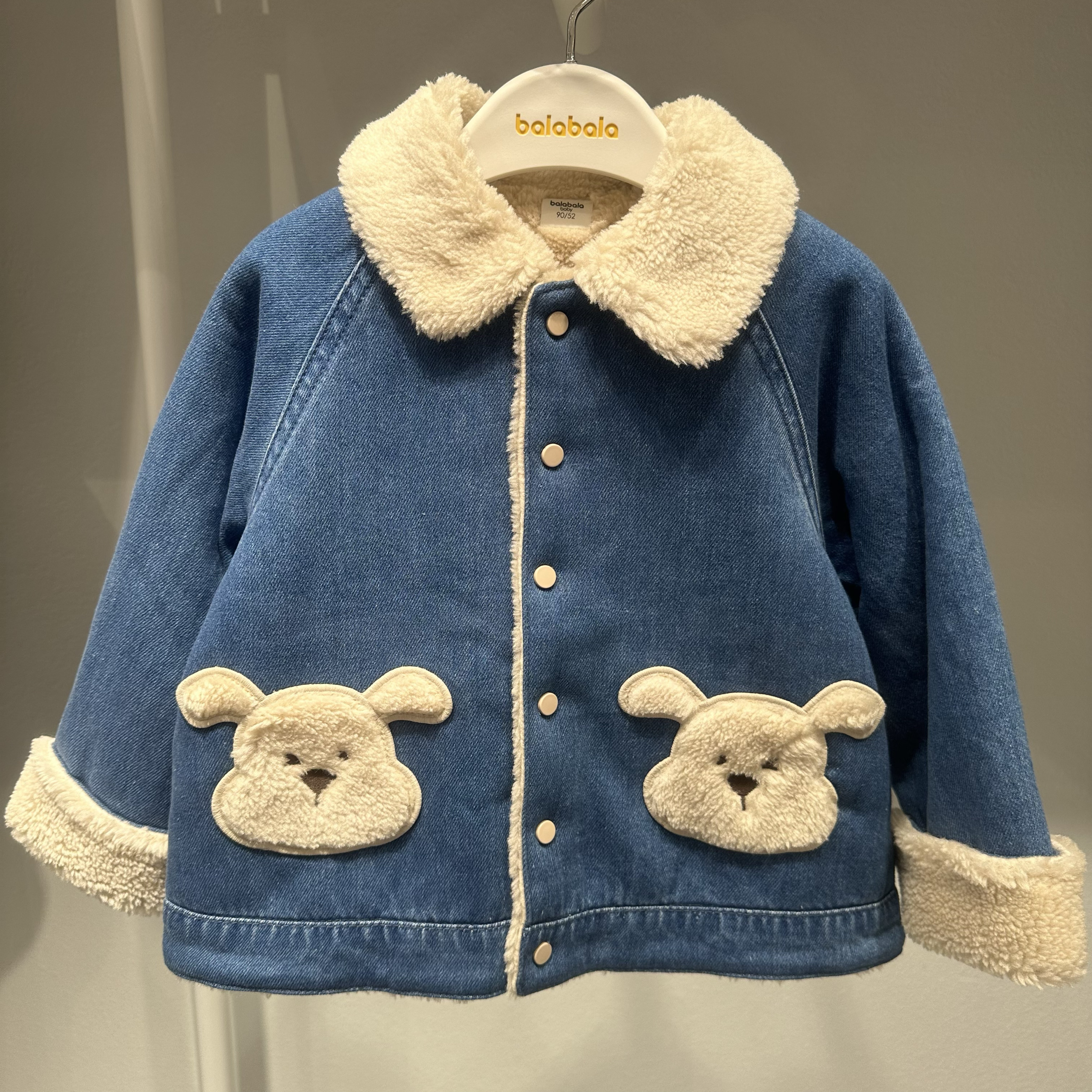 5折巴拉巴拉婴童羊羔绒牛仔外套冬季卡通萌百搭棉服200424105101