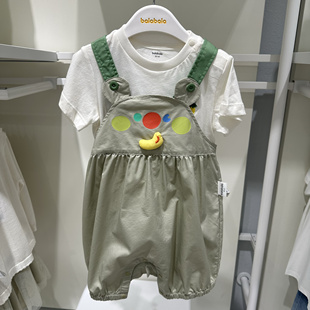5折巴拉男婴童夏季卡通亲肤短袖T恤背带裤套装200225119106