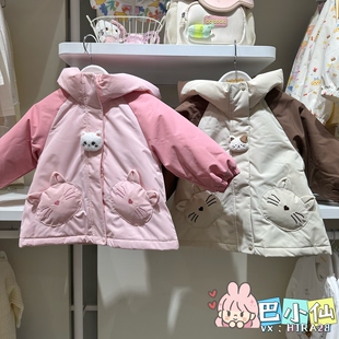 巴拉巴拉女小童羽绒服宝宝三合一2025冬婴儿加厚外套201425107009