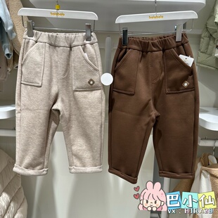 巴拉巴拉男婴小童弹力加绒保暖百搭休闲裤 201425108114 2025冬新款