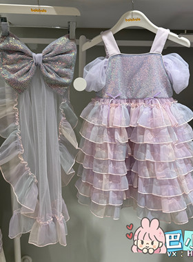 巴拉巴拉专柜正品2026年新品夏季女童网纱公主连衣裙202226111015