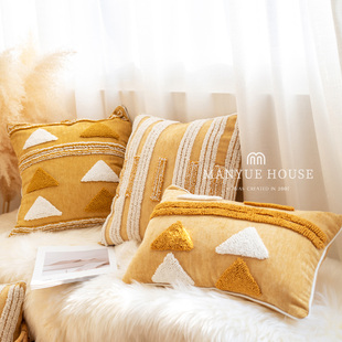 M.life 波西米亚雪尼尔抱枕客厅沙发腰靠枕民宿圈绒床头靠垫含芯