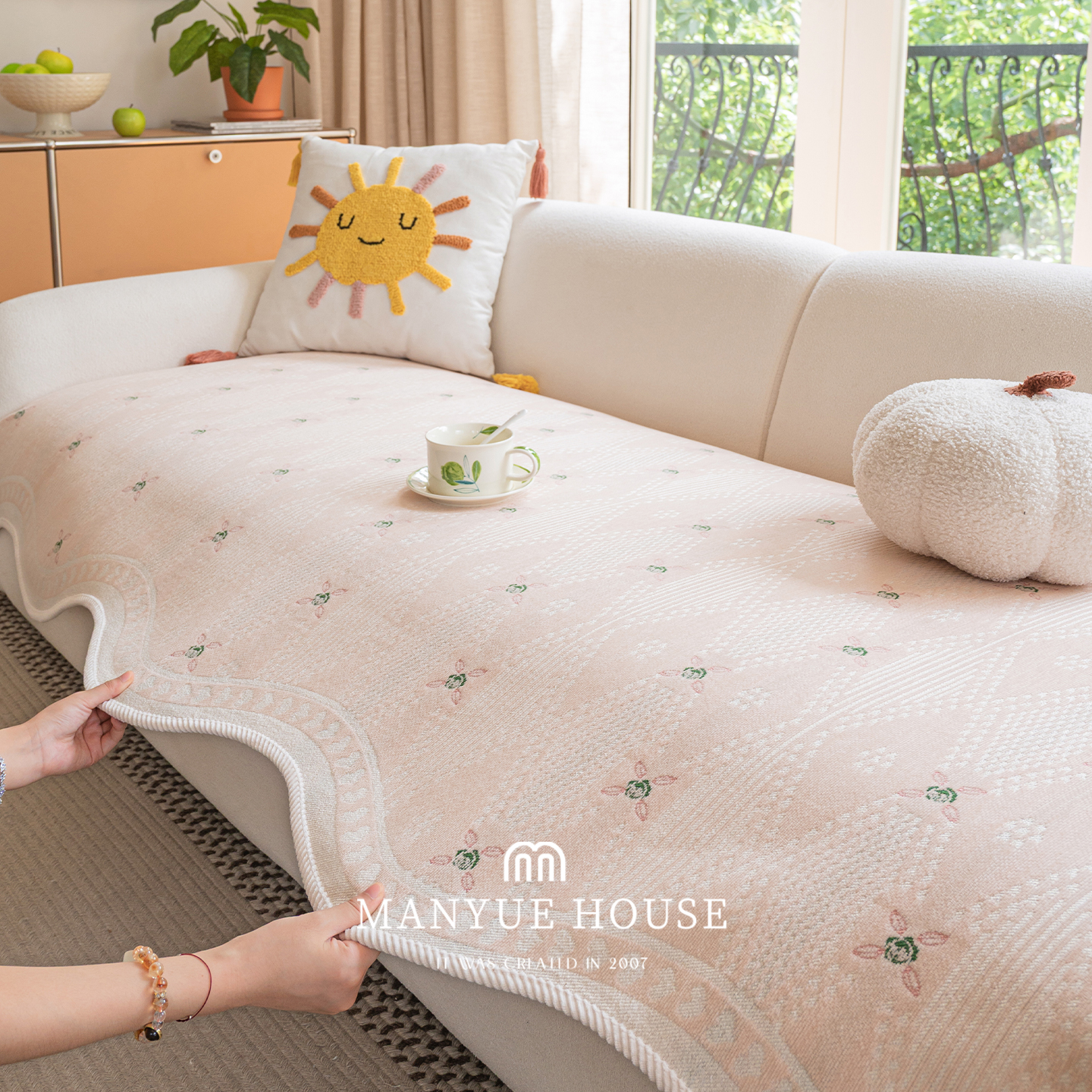 雪尼尔固定防滑时髦不沾毛靠背巾