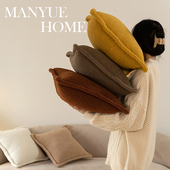 蔓越家 靠垫 北欧ins复古轻奢毛绒抱枕客厅沙发抱枕套样板间网红款