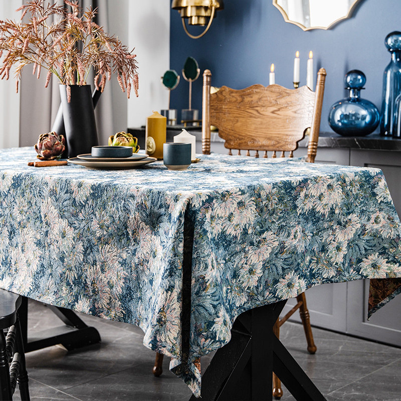 蔓越家  法式复古油画风高级感艺术餐桌布茶几垫布长方形北欧台布,居家布艺,桌布,淘宝优惠券,粉丝福利购,淘宝优惠卷