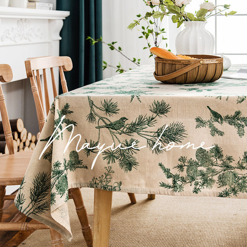 轻奢田园风美式花鸟茶几盖布
