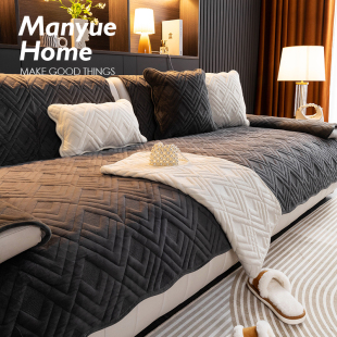 M.life 复古组合沙发套巾罩ins座垫 北欧秋冬毛绒沙发垫坐垫子四季