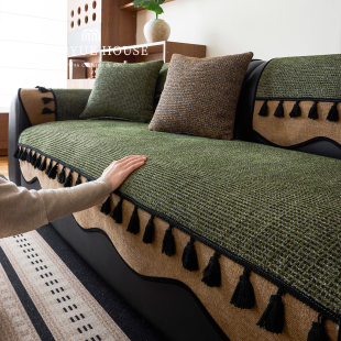 款 M.life 复古风雪尼尔沙发垫高级感客厅沙发套罩布巾防猫抓四季