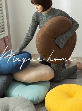 蔓越家 日式棉麻蒲团坐垫圆型加厚阳台瑜伽垫卧室飘窗榻榻米打坐