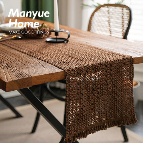 棉麻桌旗流苏隔热桌垫