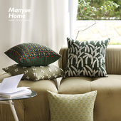 M.life 田园风刺绣碎花抱枕抱枕套民宿沙发靠枕飘窗床头靠垫含芯