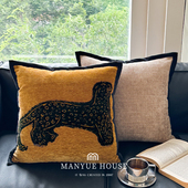 M.life 中古客厅沙发抱枕靠垫雪尼尔腰枕靠背抱枕套不含芯 新中式