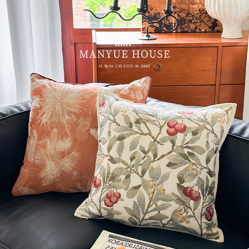 抱枕套不含芯样板间提花靠枕