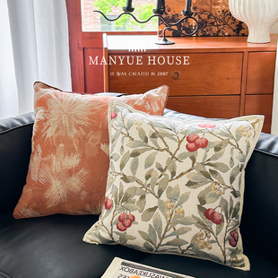 客厅沙发抱枕靠垫卧室床头靠垫靠枕套腰枕 新中式 M.life 海棠春晓