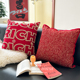 M.life 2026新年高级红客厅沙发抱枕靠垫卧室床头靠垫腰枕靠背枕