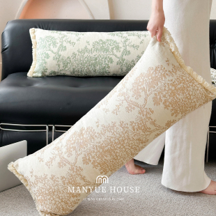 M.life 雪尼尔提花卧室床头靠垫长条枕大靠背大软包靠枕含芯 法式