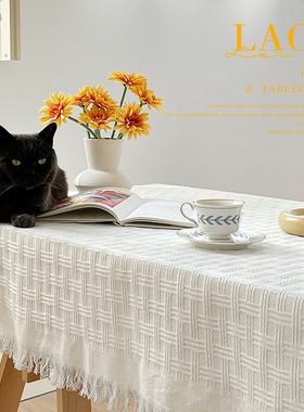 M.life 纯白之恋 北欧ins桌布茶几垫高级感圆桌布甜品台布长桌布