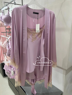 爱慕高端 桑蚕丝 LC48WA1晨袍LC3WA1女士睡衣吊带短裤套装家居服