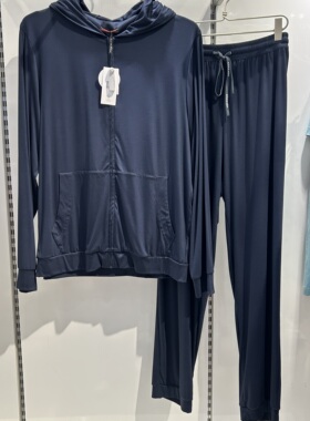 爱慕先生舒适服纵享连帽拉链开衫外穿上衣NS81L231裤子NS82L231