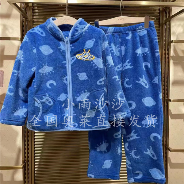 珊瑚绒家居套装男女孩