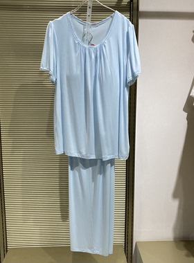 专柜直邮套装价爱慕睡衣26春夏沁凉带杯短袖九分裤家居AM46C882