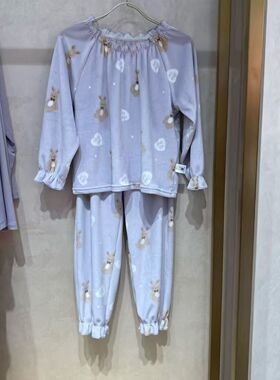 套装价爱慕儿童AK143J671女童秋冬薄绒长袖长裤家居服449