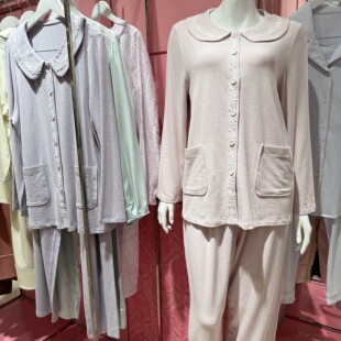 新款华歌尔WD72E5秋冬磨毛柔软女式长袖长裤家居服套装睡衣999