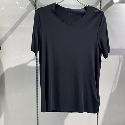 NS81B981爱慕先生男莫代尔V领短袖T恤高端无痕上衣980现货