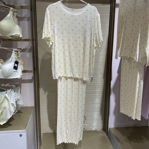 IM46CET1爱美丽26新品香氛睡眠衣-茉莉乌龙天丝圆领套头短袖套装