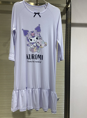 爱慕儿童25春夏奶皮酷洛米女短袖睡裙AK144H162七分袖AK144H161