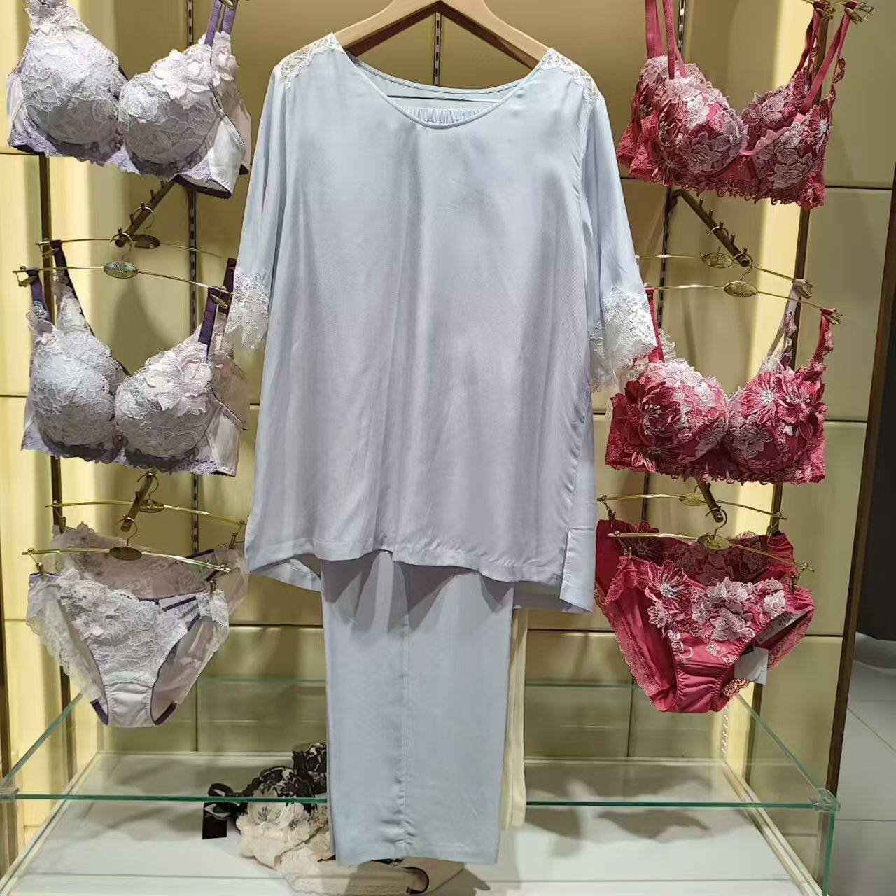 专柜直邮华歌尔WD60E5女式短袖睡衣家居服套装细腻滑爽凉快1199