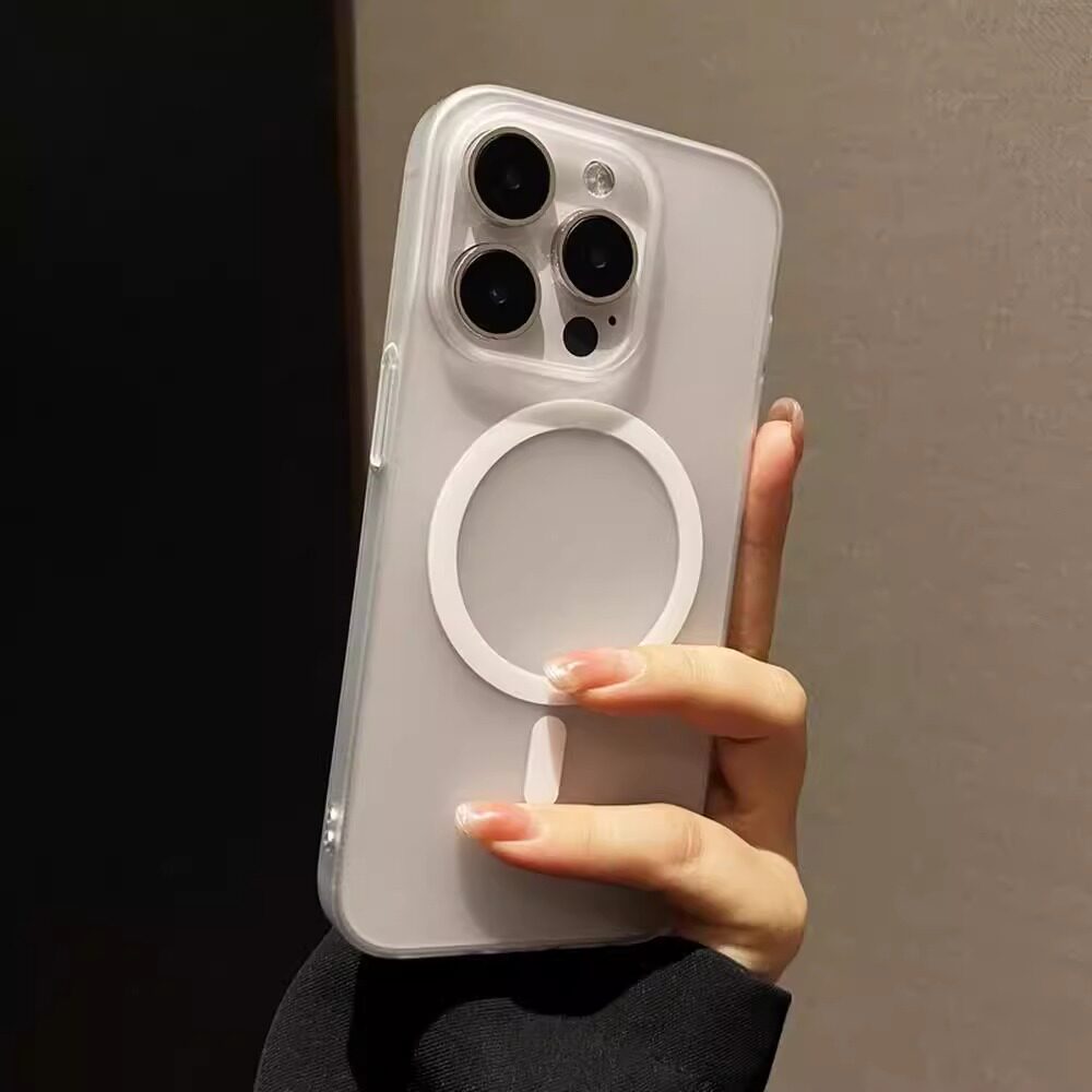 超薄magsafe磨砂白适用苹果16promax手机壳15无线磁吸iPhone14Pro半透明13简约15plus硬壳12肤感新款保护套