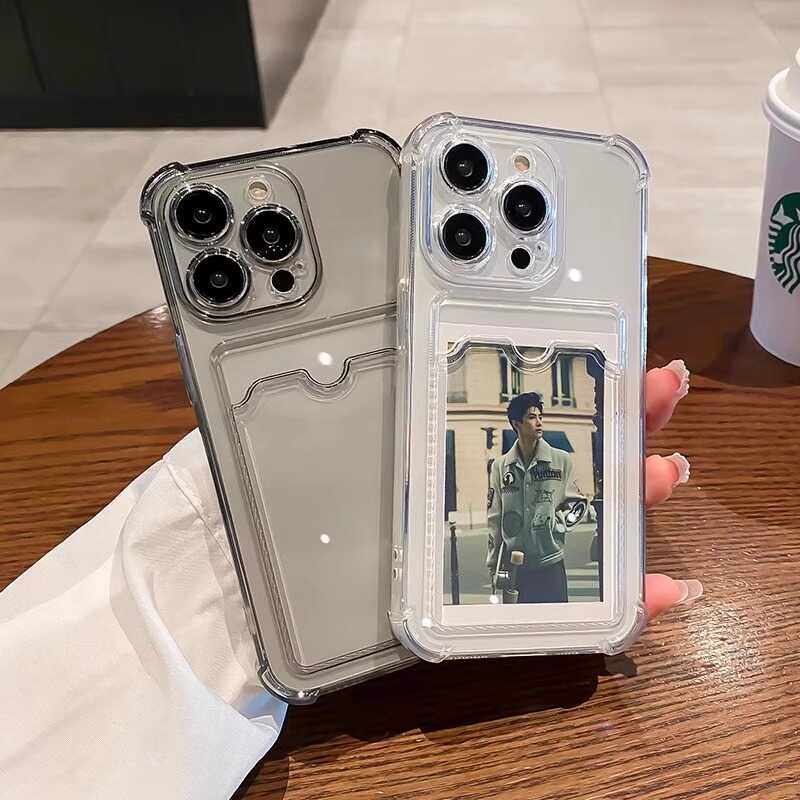 透明卡套DIY可放打印照片15promax手机壳16适用13新款iphone11情侣12Pro男女款14plus硅胶防摔高级感软保护套