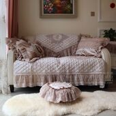 新款 天使高端法式 轻奢百搭沙发垫沙发巾扶手抱枕防滑可定做异形