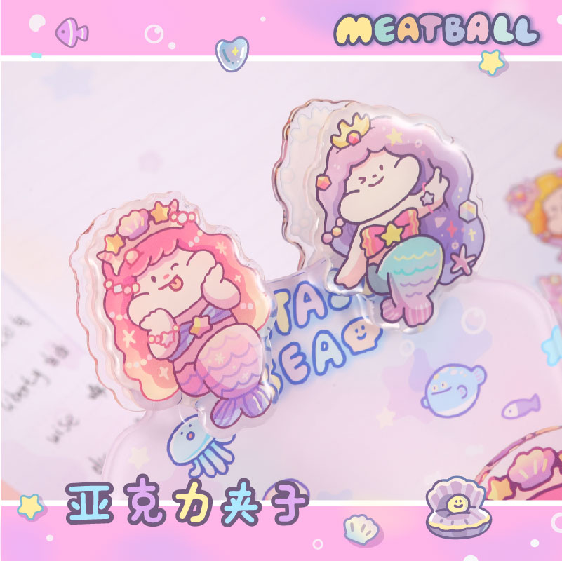 Meatball肉球美人鱼亚克力夹子