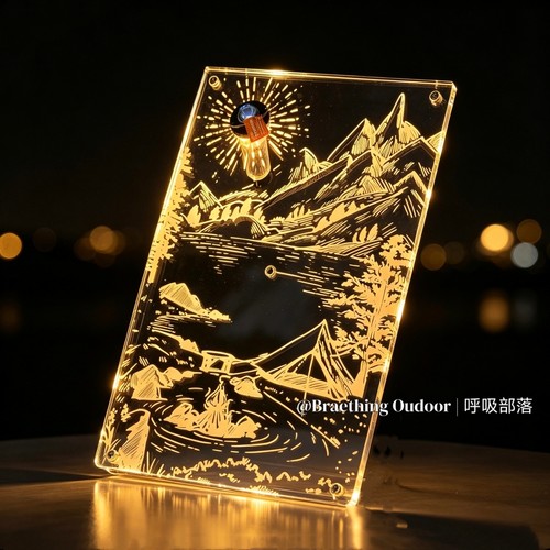 IGT一单元板山川透明发光加厚多功能氛围亚克力户外露营桌配件