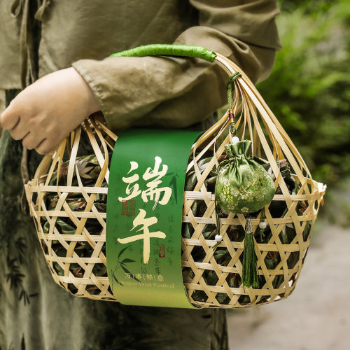 端午手提竹篮礼盒定制空盒