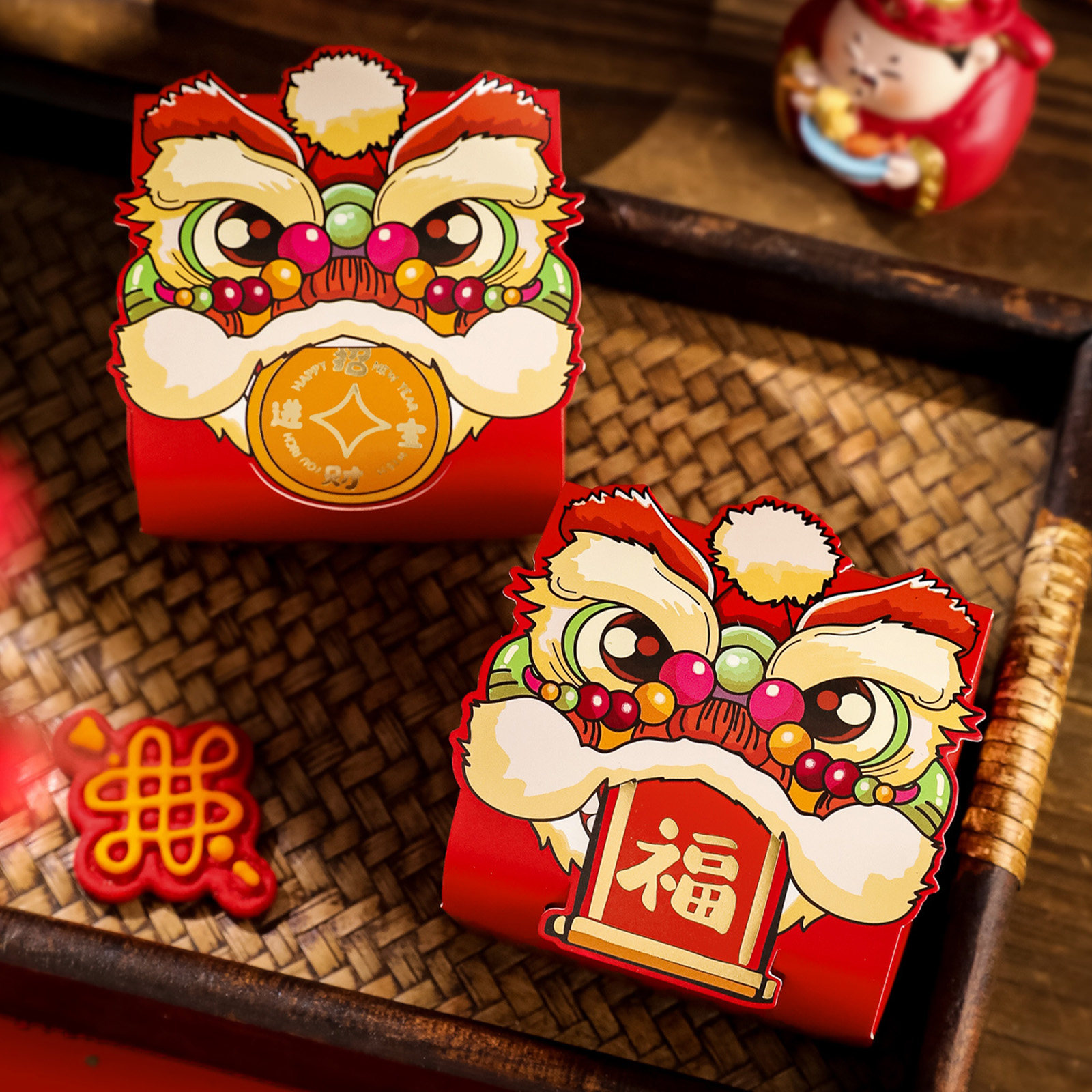 马年新年礼盒包装醒狮手工太妃糖果曲奇饼干零食糕点试吃小空盒,厨房/烹饪用具,点心包装盒/包装袋,淘宝优惠券,粉丝福利购,淘宝优惠卷